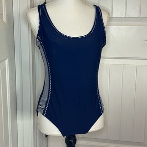 Navy Blue One-Piece Swimsuit, large